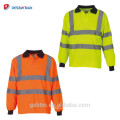 Camisa de manga larga con cuello alto azul marino Vis Viz Camisas de polo de seguridad de alta visibilidad Reflective Wear Wear Yellow Orange